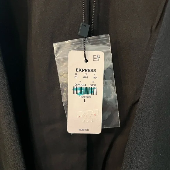 Express Women’s Black Military Button Blazer Jacket Size Large NWT - Picture 7 of 7